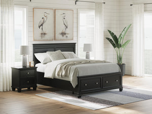 Lanolee Queen Panel Storage Bed Black