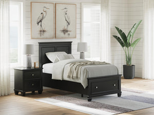 Lanolee Twin Panel Storage Bed Black