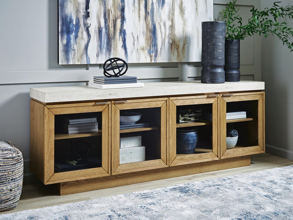 Adanworth Accent Cabinet Light Brown/Gray