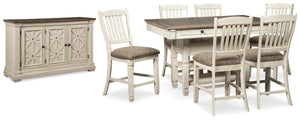 Bolanburg Counter-Height Dining Table & 6 Barstools with Server Two-tone