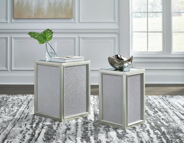 Traleena Nesting End Tables Silver Finish