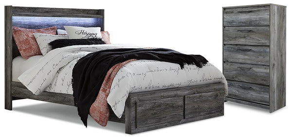 Baystorm Queen Panel Storage Bed with Chest Gray