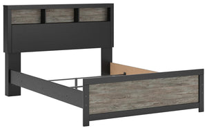 Broachmyn Queen Bookcase Bed Black/Gray