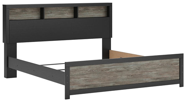 Broachmyn King Bookcase Bed Black/Gray