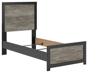 Broachmyn Twin Panel Bed Black/Gray