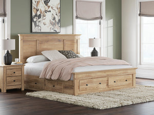 Makidern King Panel Storage Bed Tan