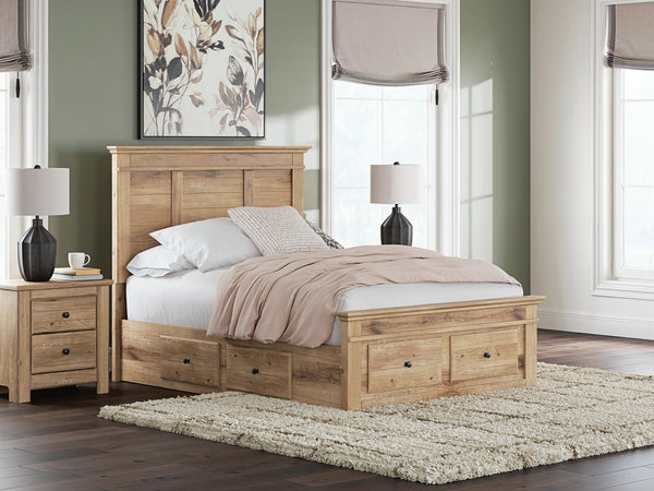 Makidern Full Panel Storage Bed Tan