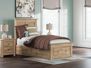Makidern Twin Panel Storage Bed Tan
