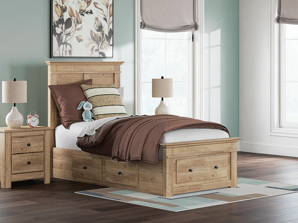 Makidern Twin Panel Storage Bed Tan