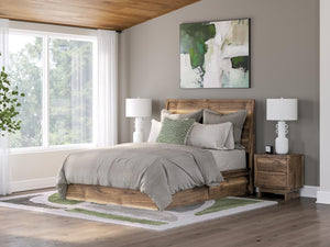 Chirason Queen Panel Bed with 2-Drawers of Storage Brown