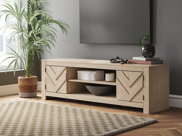 Cayboni 71-Inch 2-Door LG TV Stand (Fireplace Optional) Tan
