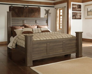 Juararo King Poster Bed Dark Brown