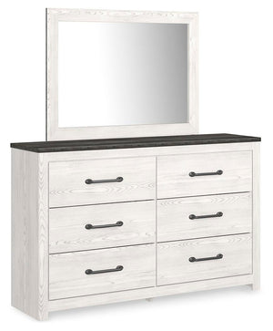 Gerridan Queen Panel Bed with Dresser & Mirror, Chest & Nightstand White/Gray