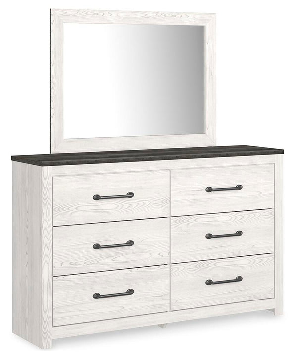 Gerridan Full Panel Bed with Dresser & Mirror White/Gray