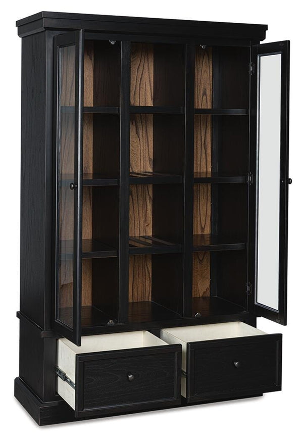 Greddinton 2-Door 2-Drawer Curio Black/Brown