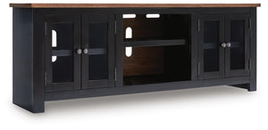 Wildenauer 76-Inch 4-Door XL TV Stand (Fireplace Optional) Brown/Black