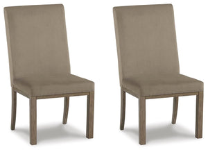 Chrestner Upholstered Dining Side Chair Gray/Brown