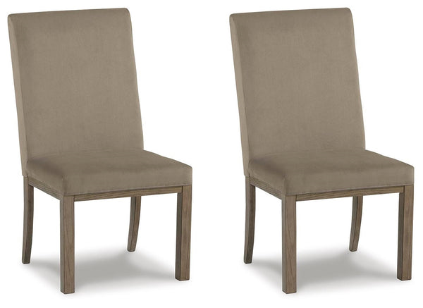 Chrestner Upholstered Dining Side Chair Gray/Brown