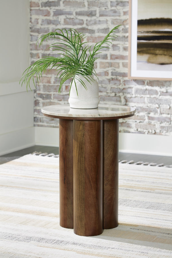 Henfield Accent Table Beige/Brown