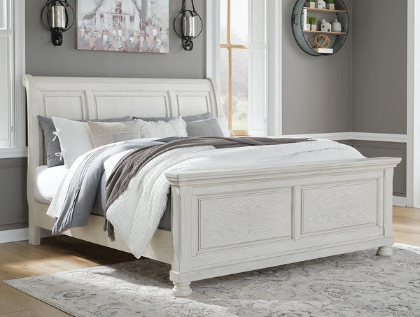 Robbinsdale King Sleigh Bed Antique White