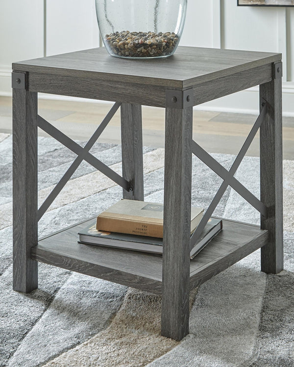 Freedan End Table Grayish Brown