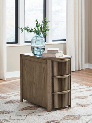 Camdill 3-Drawer Chairside End Table with USB Light Brown