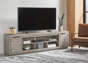 Naydell 92-Inch 2-Door XL TV Stand (Fireplace Optional) Gray
