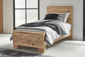 Hyanna Twin Panel Bed Tan Brown