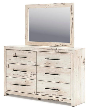 Lawroy 6-Drawer Dresser & Mirror Light Natural