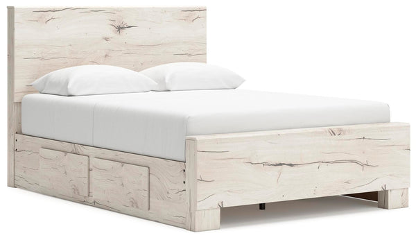 Lawroy Queen Panel Bed with Storage Light Natural