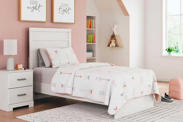 Stelsie Twin Panel Bed White
