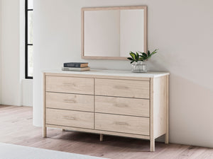 Cadmori 6-Drawer Dresser & Mirror Two-tone