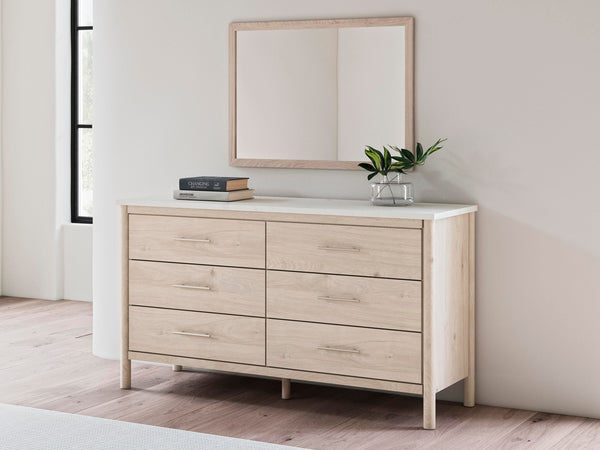 Cadmori 6-Drawer Dresser & Mirror Two-tone