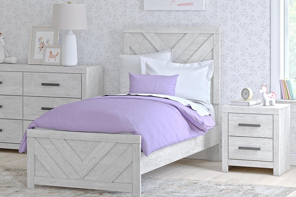 Cayboni Twin Panel Bed Whitewash
