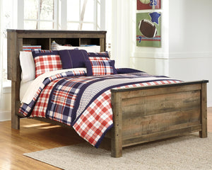 Trinell Full Bookcase Panel Bed Brown