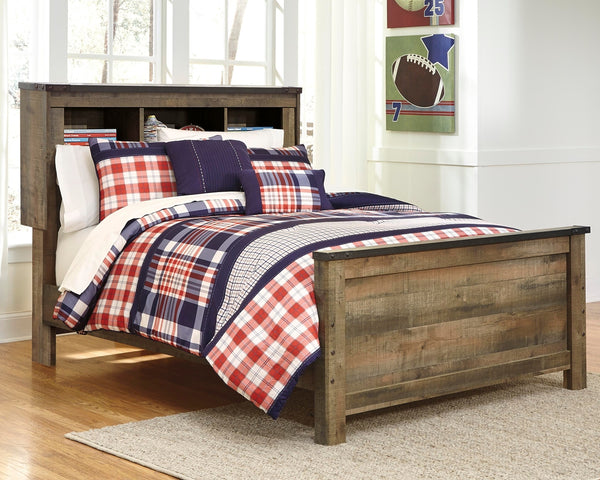 Trinell Full Bookcase Panel Bed Brown