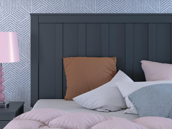 Simmenfort Full Panel Headboard Navy Blue