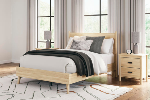 Cabinella Full Platform Panel Bed Tan