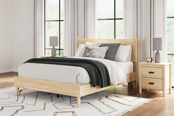 Cabinella Queen Platform Panel Bed Tan