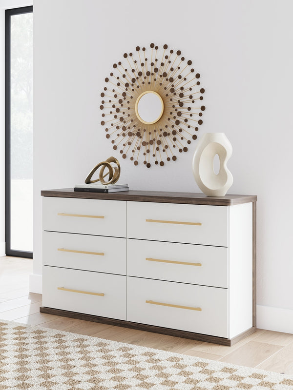 Kendanport 6-Drawer Dresser Brown/White
