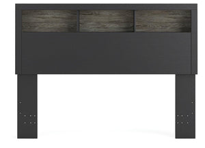 Broachmyn Queen Bookcase Headboard Black/Gray