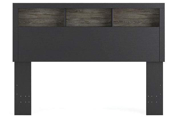 Broachmyn Queen Bookcase Headboard Black/Gray