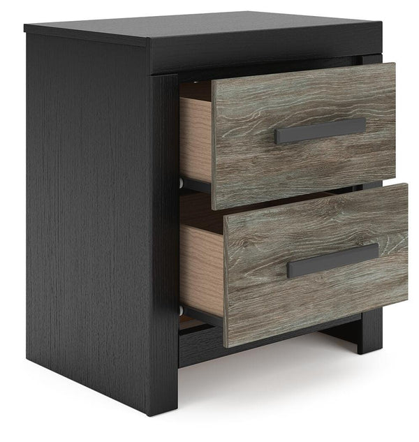 Broachmyn 2-Drawer Nightstand Black/Gray