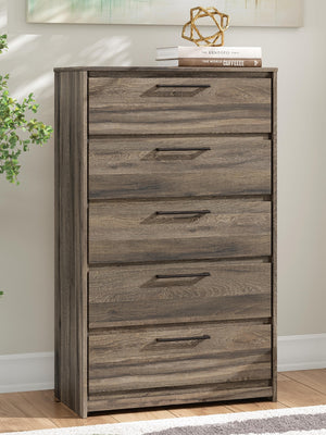 Elbrim 5-Drawer Chest Brown