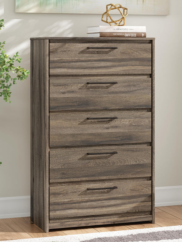 Elbrim 5-Drawer Chest Brown