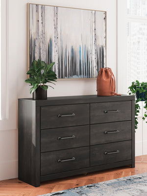 Hollivern 6-Drawer Dresser Dark Gray