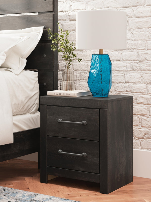 Hollivern 2-Drawer Nightstand with USB Dark Gray