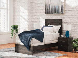 Hollivern Twin Panel Bed Dark Gray