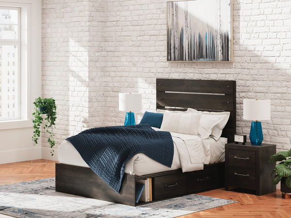 Hollivern Full Panel Storage Bed Dark Gray