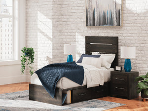 Hollivern Twin Panel Storage Bed Dark Gray